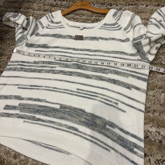 NWT J Jill Sweater XL Beach Relaxed Fit White Green Tan - Picture 10 of 12